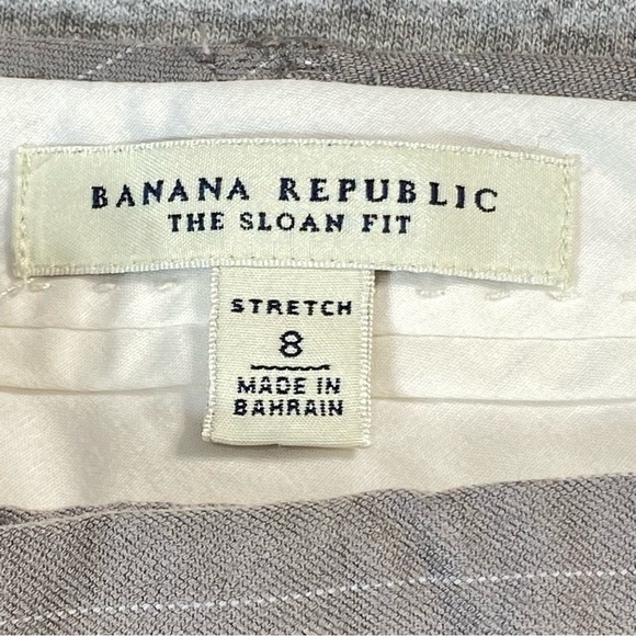 BANANA REPUBLIC Pants Women 8 Gray Pinstripe Sloan Fit Mid Rise Business Slacks - Picture 5 of 16